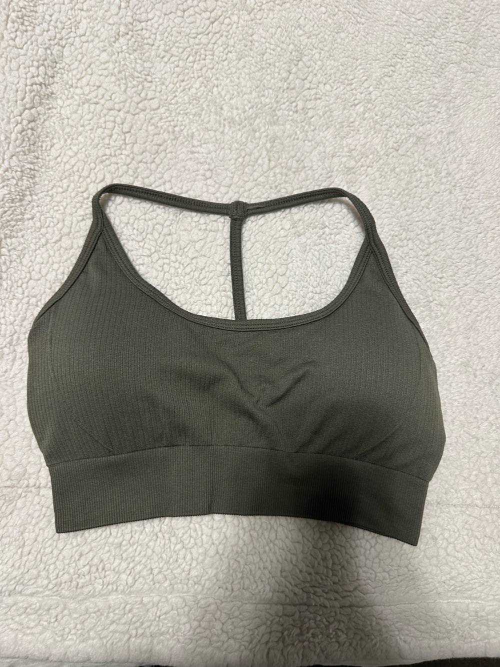 NVGTN Khaki Green Wander Seamless Sports bra